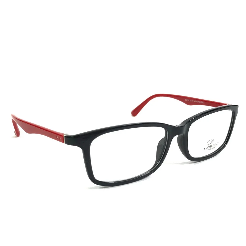 Success Eyeglasses Frames SS-130 BLACK/RED Rectangle Full Rim 53-17-140